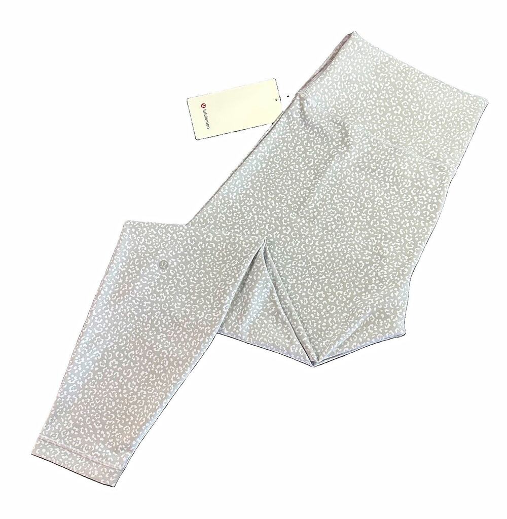 Lululemon Wunder Train HR Tight 28 Leggings Womens Plus Size 18 Gray/White
